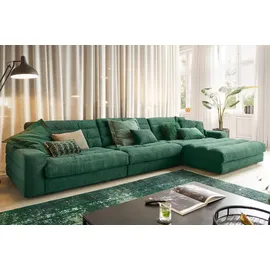 KAWOLA Ecksofa XL Lana Cord Recamiere rechts smaragd