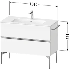 Duravit Sivida Waschtischunterbau, 2 Schubkästen, Griffleiste chrom, 1010x477x591mm, zu ME by Starck, SV4645010490000,