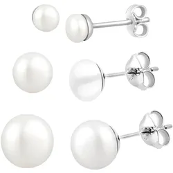 Elli Basic Set Perlen Süßwasserzuchtperlen 925 Silber OneSize Damen 