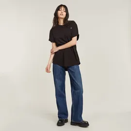 G-Star Lash Fem Loose Rib Kurzarm-T-Shirt Dark Black XL