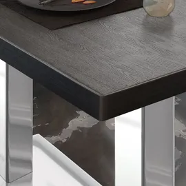 GGM Möbel Bistro Loungetisch 110 x 60 x 41 cm Wenge/Edelstahl