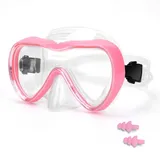 Tauchmaske, Anti-Fog Schwimmbrille mit Nasenabdeckung, Anti-Leck Silikon Tauchmaske für Erwachsene Tauchmaske, 180 Grad HD gehärtetes Glas Schwimmmaske für Schnorchelmaske mit Ohrstöpsel,