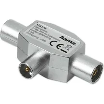Hama Antennenverteiler für Radio, 2-fach, Metall, Koaxsteck./2x Koaxkuppl.