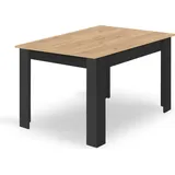 Moderner rechteckiger Esstisch 120 x 80 x 75 cm Artisan Schwarz - Schwarz