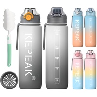 KEPEAK Trinkflasche 1L, Trinkflasche für Kohlensäurehaltige Getränke Auslaufsicher mit Sieb BPA-Frei Sporttrinkflasche Leicht, Lässig Trinkflasche für Student, Fahrrad, Sport, Camping, Draußen, Gym