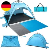 Strandzelt Strandmuschel Pop Up, UV Schutz 50+ Sonnenzelt Mit Wasserdichter Stra