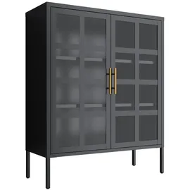 mein-regal Highboard 90 x 110 x 35 cm Schwarz