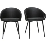 miliboo Schwarze Design-Stühle (2er-Set) PRECIO