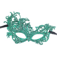 Givbro Venezianische Maske mit Spitze, geheimnisvolle Augenmaske für Frauen, Weihnachten, Halloween, Party, Maskerade, Ball, Kostüm, 1 Stück grün