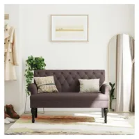 VidaXL Sitzbank mit Rückenlehne Dunkelbraun 120x62x75,5 cm Stoff