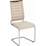 Venjakob Schwingstuhl, Edelstahl, Beige, Holz, Textil, Eiche, Rundrohr, C-Form, 47x99x59 cm, Goldenes M, Lederauswahl, Stoffauswahl, Typenauswahl, Esszimmer, Stühle, Esszimmerstühle, Schwingstühle