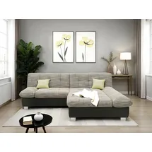 DOMO collection Ecksofa 100031 234x157 cm, kompakt, komfortabel & bequem, L-Form, whlw. mit Bettfunktion und Armteilverstellung grau|schwarz