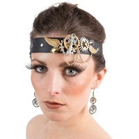 NET TOYS Extravagantes Steampunk Haarband im Retro-Look - Stylisches Damen-Kostüm-Zubehör Viktorianischer Kopfschmuck für Frauen - EIN Blickfang für Karneval & Kostümfest