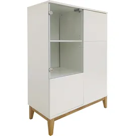 OTTO home Highboard 80 x 122 x 40 cm Weiß / Wotan Eiche
