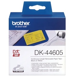 Brother DK44605 Endlos-Etikett (Papier) - Gelb, 62 mm x 30,48 m, wiederablösbar