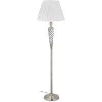 Relaxdays Stehlampe antik, Stoffschirm, dekorativer Metallfuß, E27, Standleuchte Wohnzimmer,