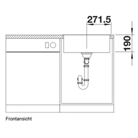 Blanco Subline 500-IF SteelFrame anthrazit + Handbetätigung + InFino