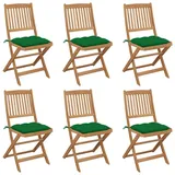 vidaXL Klappbare Gartenstühle 47,7 x 57 x 91 cm grün 6 St.