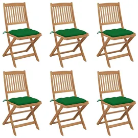 vidaXL Klappbare Gartenstühle 47,7 x 57 x 91 cm grün 6 St.