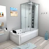 AcquaVapore Whirlpool Dusche Kombination K05-L03-WP Duschtempel 180x90 cm - Weiß