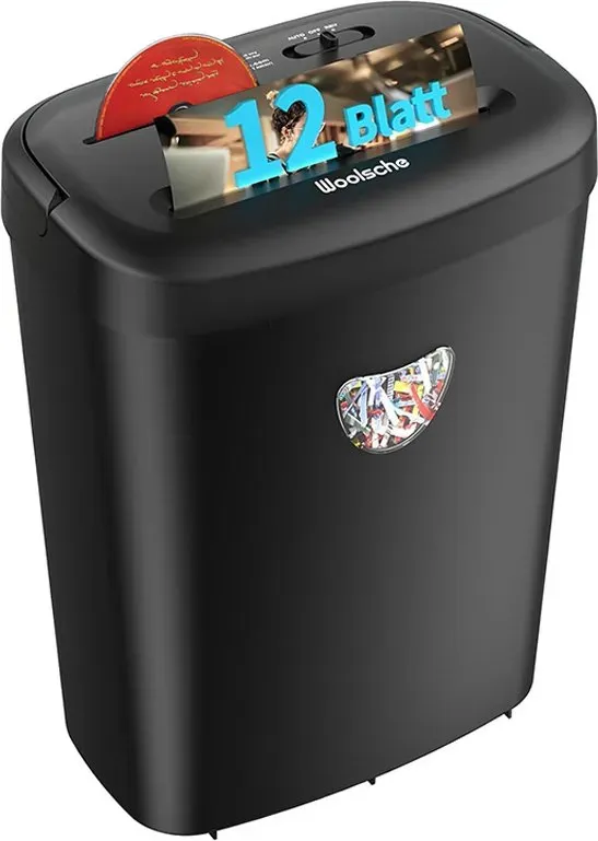 Paper Shredder,12-Sheet Cross Cut with 6.6-Gallon Basket, High Security Level P-4,3-Mode Design Shred Card/CD/Staple/Clip,Heavy Duty Shredder,Jam Proof System for Office
