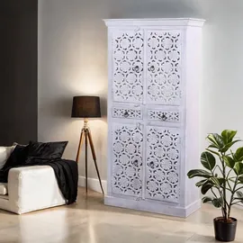 Marrakesch Orient & Mediterran Interior Kleiderschrank Hamada 90 x 180 x 0 cm Weiß