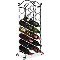 Relaxdays Weinregal 21 Flaschen 33 x 20 x 88 cm Schwarz