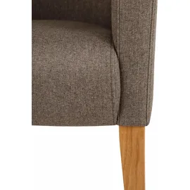 Home Affaire Armlehnstuhl HOME AFFAIRE "King BESTSELLER", braun (braun, eiche natur), B:60cm H:92cm T:65cm, Polyester, Stühle, Armlehnstuhl, Esszimmerstuhl mit bequemer Polsterung, Esszimmersessel mit Armlehnen