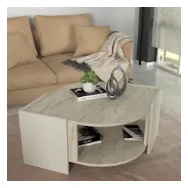 moebel17 Couchtisch Marbel Beige Granit Optik