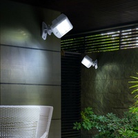 Solarleuchte Wandlampe Bewegungsmelder LED Außenleuchte schwenkbar weiß 2er Set