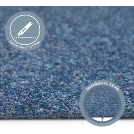 Andiamo Teppichboden ANDIAMO "Invita, Nadelvlies, Gesamthöhe 5 mm, Luxusklasse LC1", blau (denim), B:200cm L:300cm, Kunstfaser, Teppiche, melierte Optik, Breite 200 cm oder 400 cm, robust & strapazierfähig
