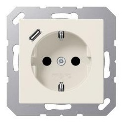 Jung  SCHUKO-Steckdose mit USB-Ladegerät Typ C (weiß)