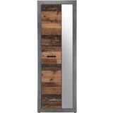 XXXLutz Garderobenschrank Indiana Beton dunkel Optik, Old Wood Nachbildung B/H/T: ca. 68x198x37 cm