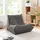 [en.casa] Bodensessel Kodsø Cord 90 x 75 x 100 cm Grau mit Hocker