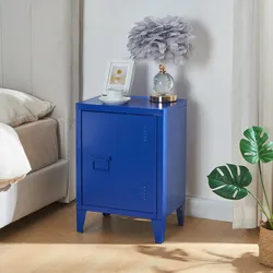 Nachtschrank Inari Türgriff links Stahl Blau