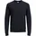 JACK & JONES Dünner Langarm Strickpullover Rundhals Basic Sweater Shirt Jumper JJEBASIC KNIT CREW NECK Schwarz L