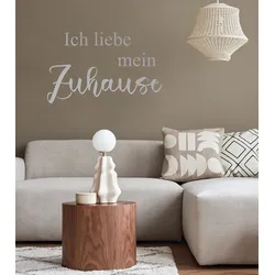 Wandtattoo MY HOME "Ich liebe mein Zuhause", silber, B:60cm, Wandtattoos, Wandaufkleber, selbstklebend, rückstandslos abziehbar