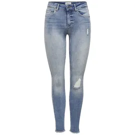 Only Damen Onlblush Mid Sk ANK Raw Rea333noos Jeans, Light Blue Denim, S EU - S / 32L