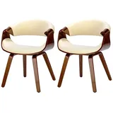 CLP 2er Set Esszimmerstuhl Foley Mit Kunstleder- Oder Stoffbezug I Küchenstuhl Mit Armlehne Und Holzgestell