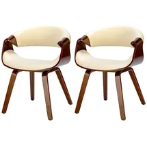 CLP 2er Set Esszimmerstuhl Foley Mit Kunstleder- Oder Stoffbezug I Küchenstuhl Mit Armlehne Und Holzgestell