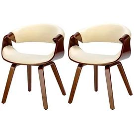 CLP 2er Set Esszimmerstuhl Foley Mit Kunstleder- Oder Stoffbezug I Küchenstuhl Mit Armlehne Und Holzgestell