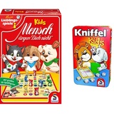 Schmidt Spiele 40534 - Mensch ärgere Dich nicht Kids & 51245 Kniffel Kids BMM Metalldose