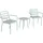 Outsunny 3tlg. Bistroset Gartenmöbel Set mit 1 Couchtisch, 2 Stapelbaren Stühlen, Balkon-Set, Sitzgruppe für Balkon, Terrasse, Stahl, Grün