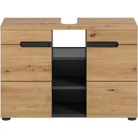 WELLTIME Waschbeckenunterschrank REHAT 2 Türen 80 x 55 cm Grau