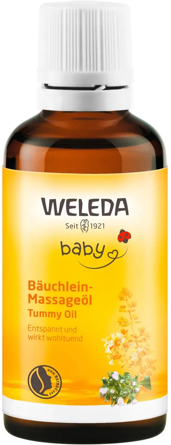 Weleda Baby Bäuchlein-Massageöl - pflegt und entspannt, mit verschiedenen ätherischen Ölen