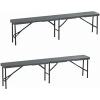 Relaxdays Bierbank 43 x 180 x 25 cm Grau