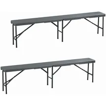 Relaxdays Bierbank 43 x 180 x 25 cm Grau