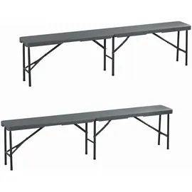 Relaxdays Bierbank 43 x 180 x 25 cm Grau