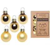 INGE-GLAS Weihnachtskugeln Glas 2cm x 25 Stück in Kartonbox Christbaumkugeln Set Gold Inkagold