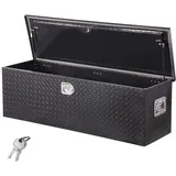 Vevor Werkzeugkasten aus Aluminium für die Ladefläche mit seitlichem Griff und Schlossschlüsseln, Aufbewahrungs-Werkzeugkiste für Anhänger Pickup Wohnmobil (1244,6 x 381 x 381 mm) Schwarz
